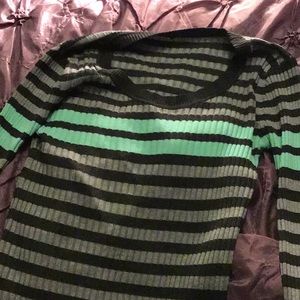 Striped mint and grey sweater